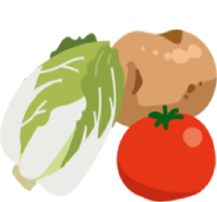 白菜、ジャガイモ、トマトのイラスト